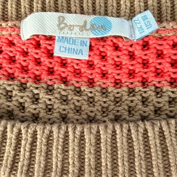Boden classic Coral and Taupe Knit Sweater Oversized feel - Picture 3 of 9